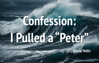 storm waves crashing fiercely in the ocean with white text Confession: I Pulled a "Peter"